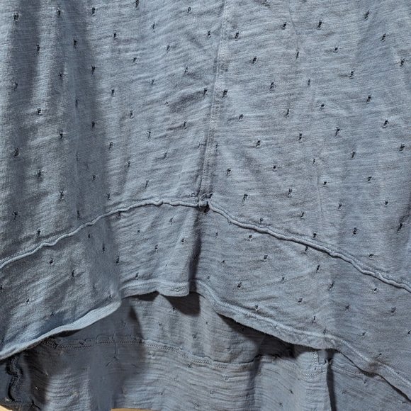 mododoc Women's Blue Textured 3/4 Sleeve V-Neck Blouse Sz M - Picture 3 of 6